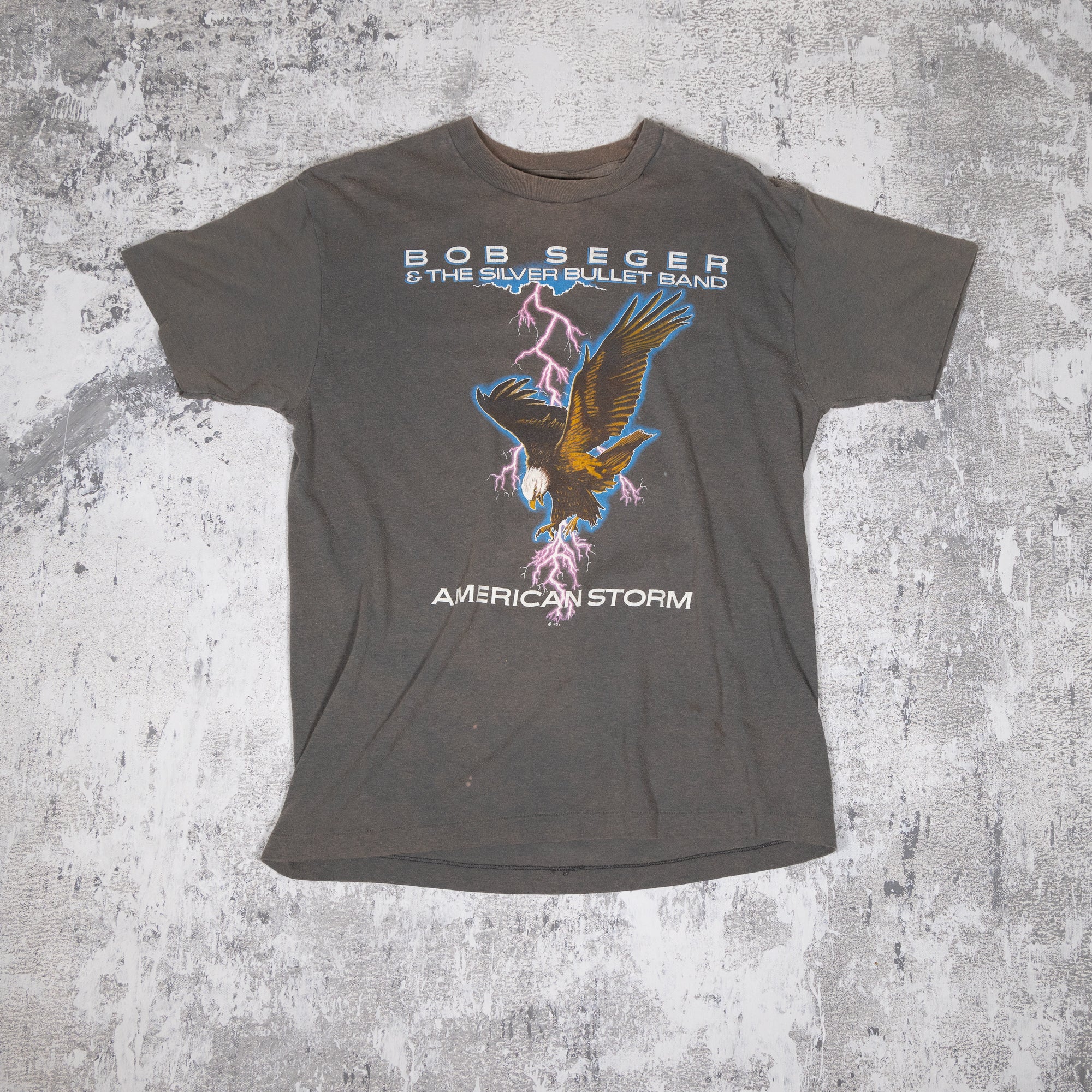 80s BOB SEGER ビンテージ　バンドTシャツ 1980's Bob Seger Gray Graphic Print Band Tee Size S