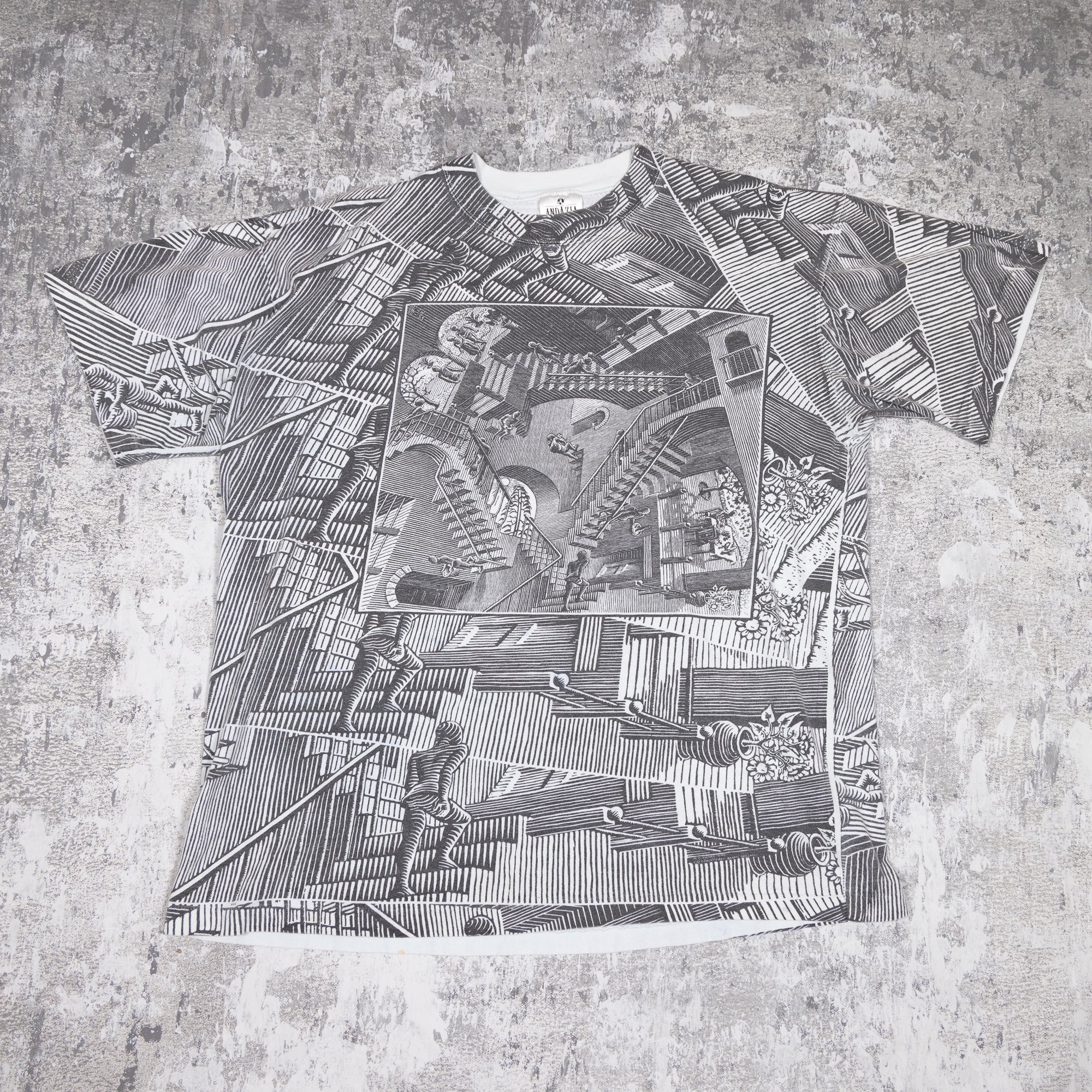 M.C. Escher Relativity Vintage 90s Tee from FADEDBLK