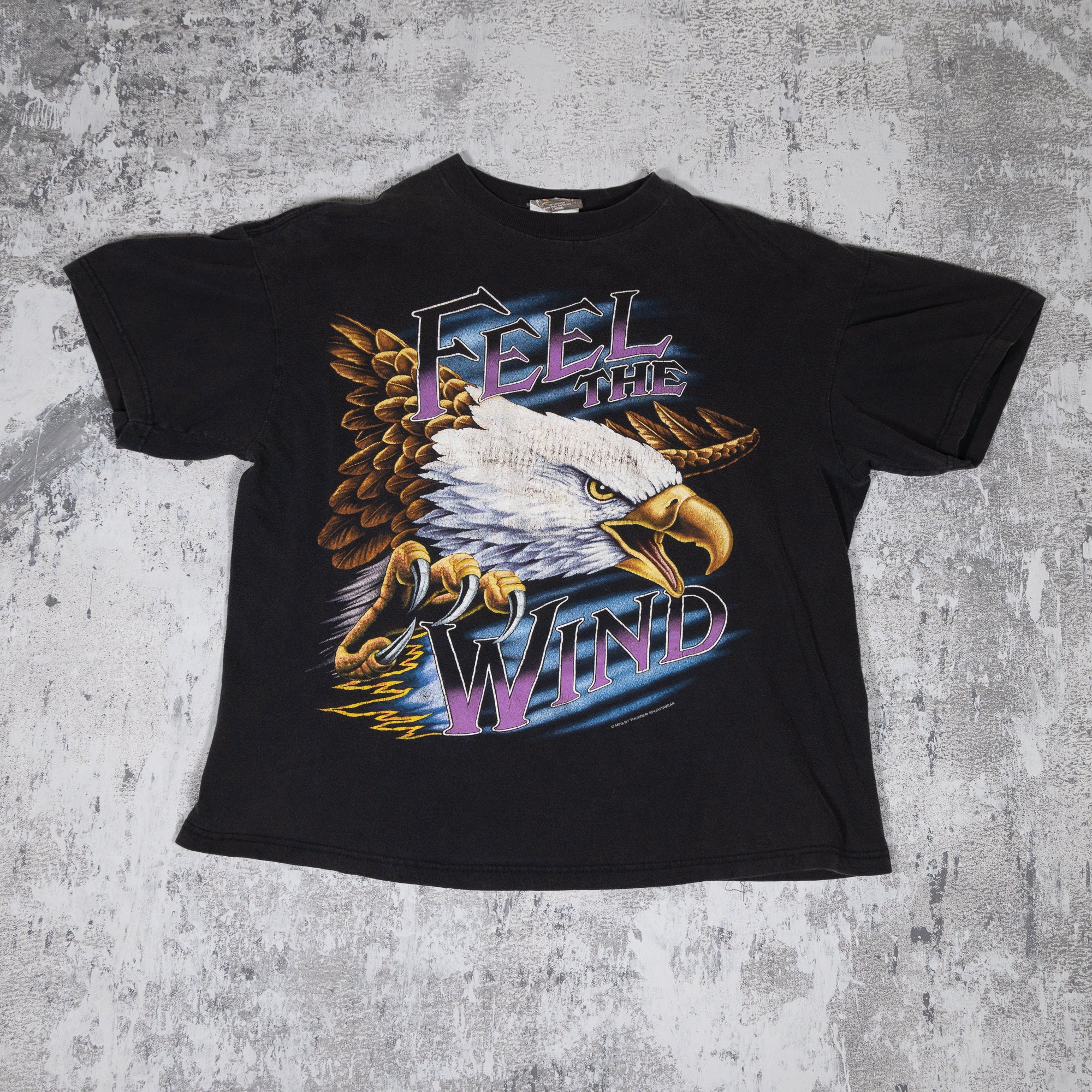 Feel The Wind Vintage 90s Eagle Tee from FADEDBLK