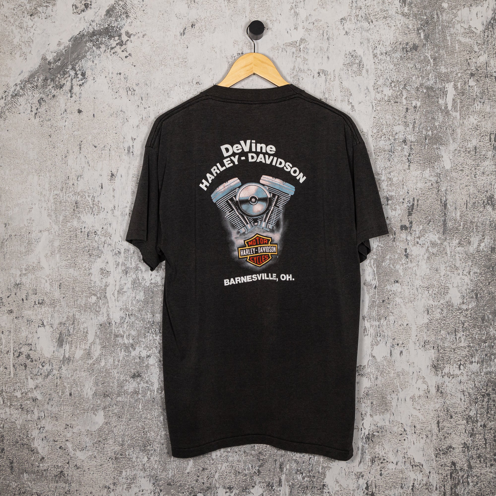 FADEDBLK - Harley Davidson Eagle Landed 1989 - Tee - Harley Davidson Eagle Landed 1989