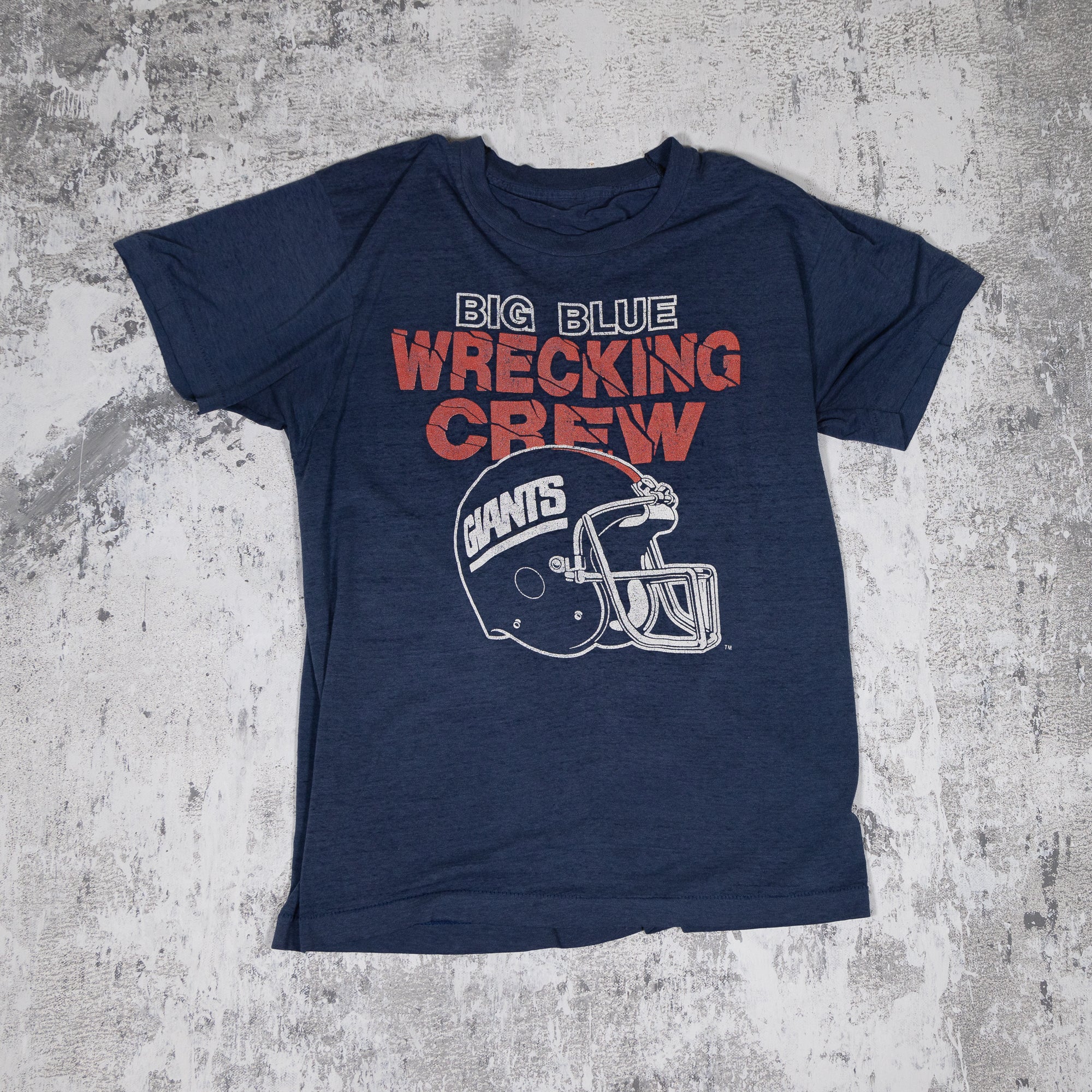 NY Giants Big Blue Wrecking Crew 1980s Vintage Tee