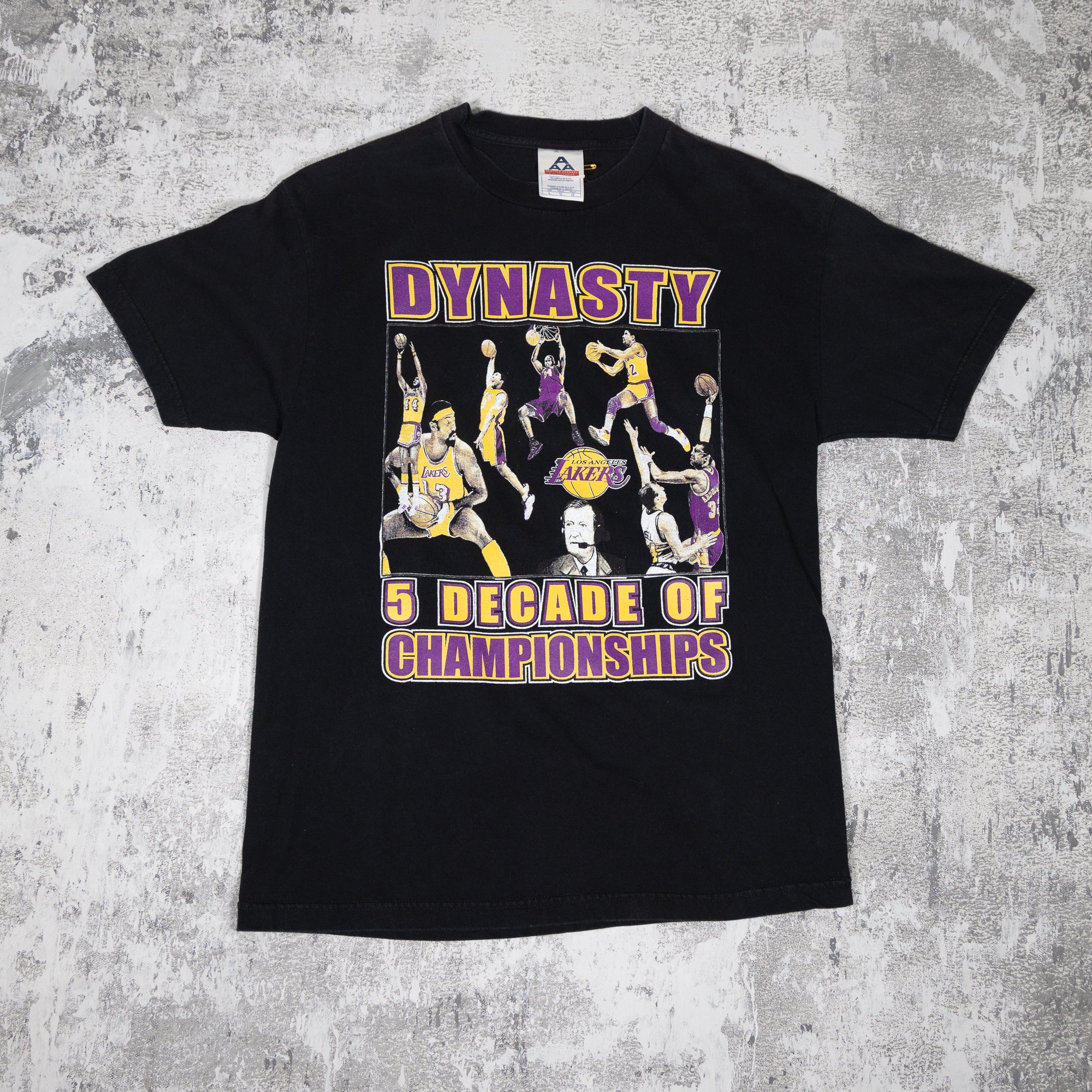 Lakers 5 Decade Champions Vintage 2000s Bootleg Tee